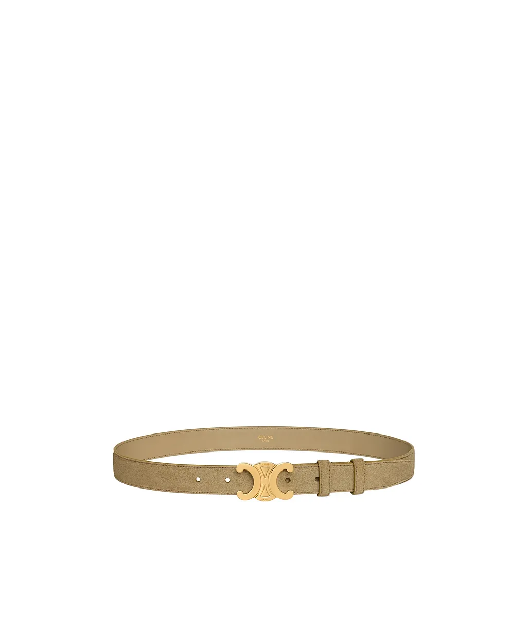 Triomphe Belt 25Mm In Suede Calfskin