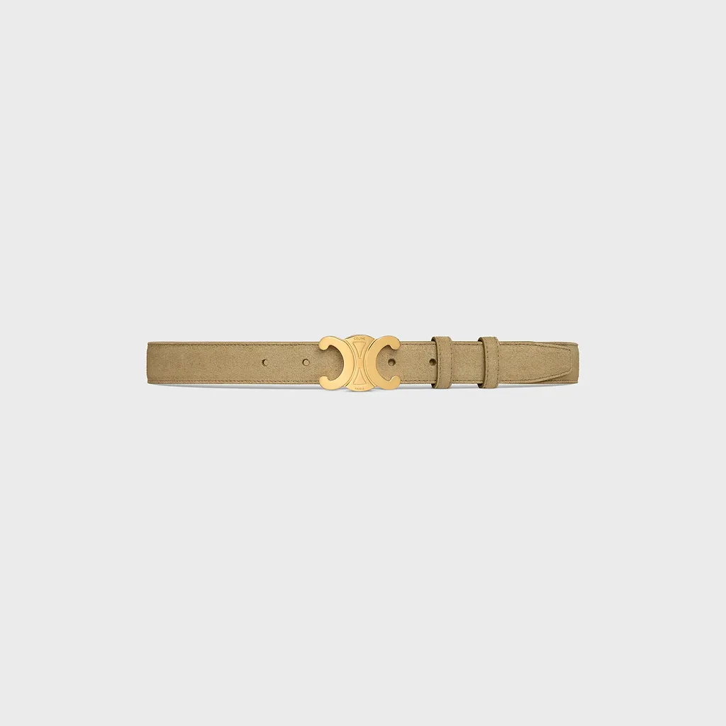 Triomphe Belt 25Mm In Suede Calfskin