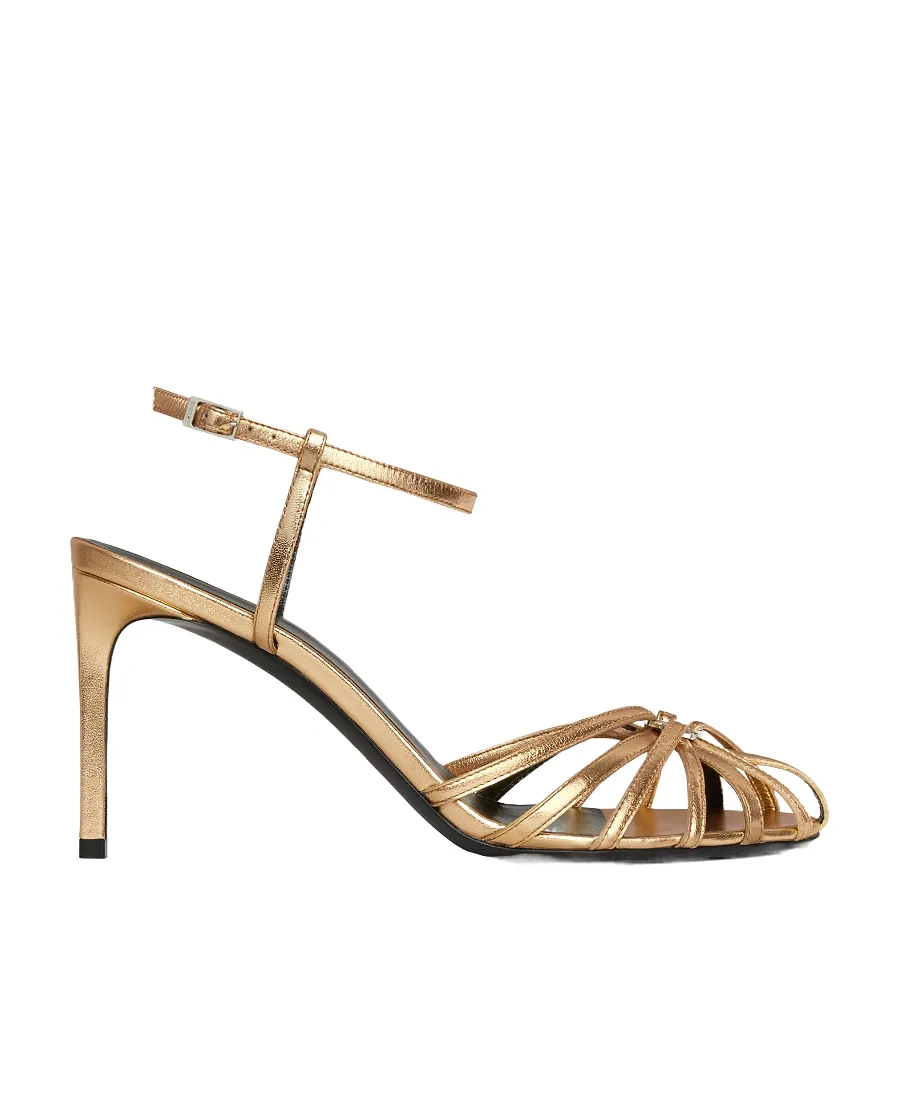 Triomphe Sandal In Laminated Nappa Lambskin