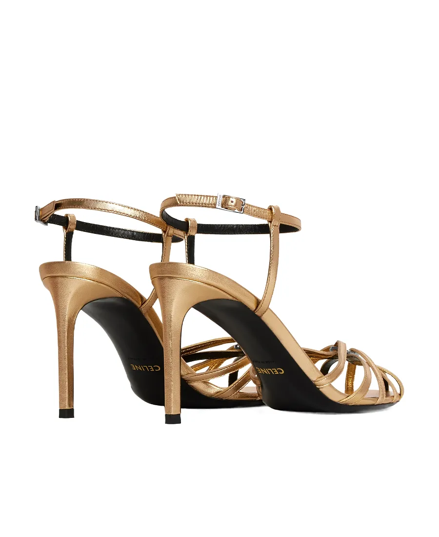 Triomphe Sandal In Laminated Nappa Lambskin
