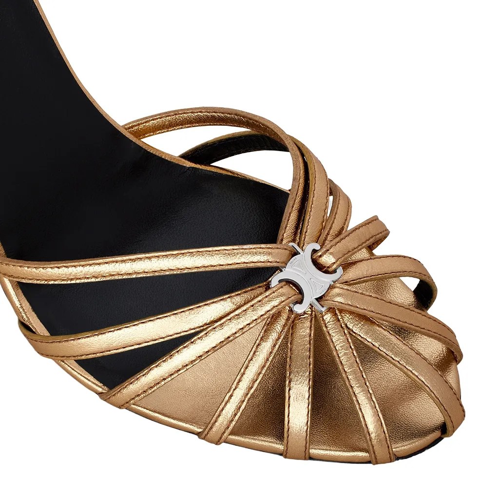 Triomphe Sandal In Laminated Nappa Lambskin