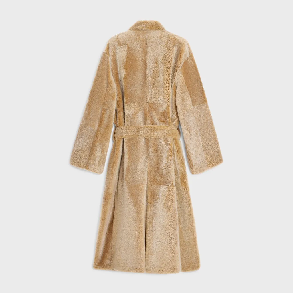 Wrapped Coat In Lamb Shearling