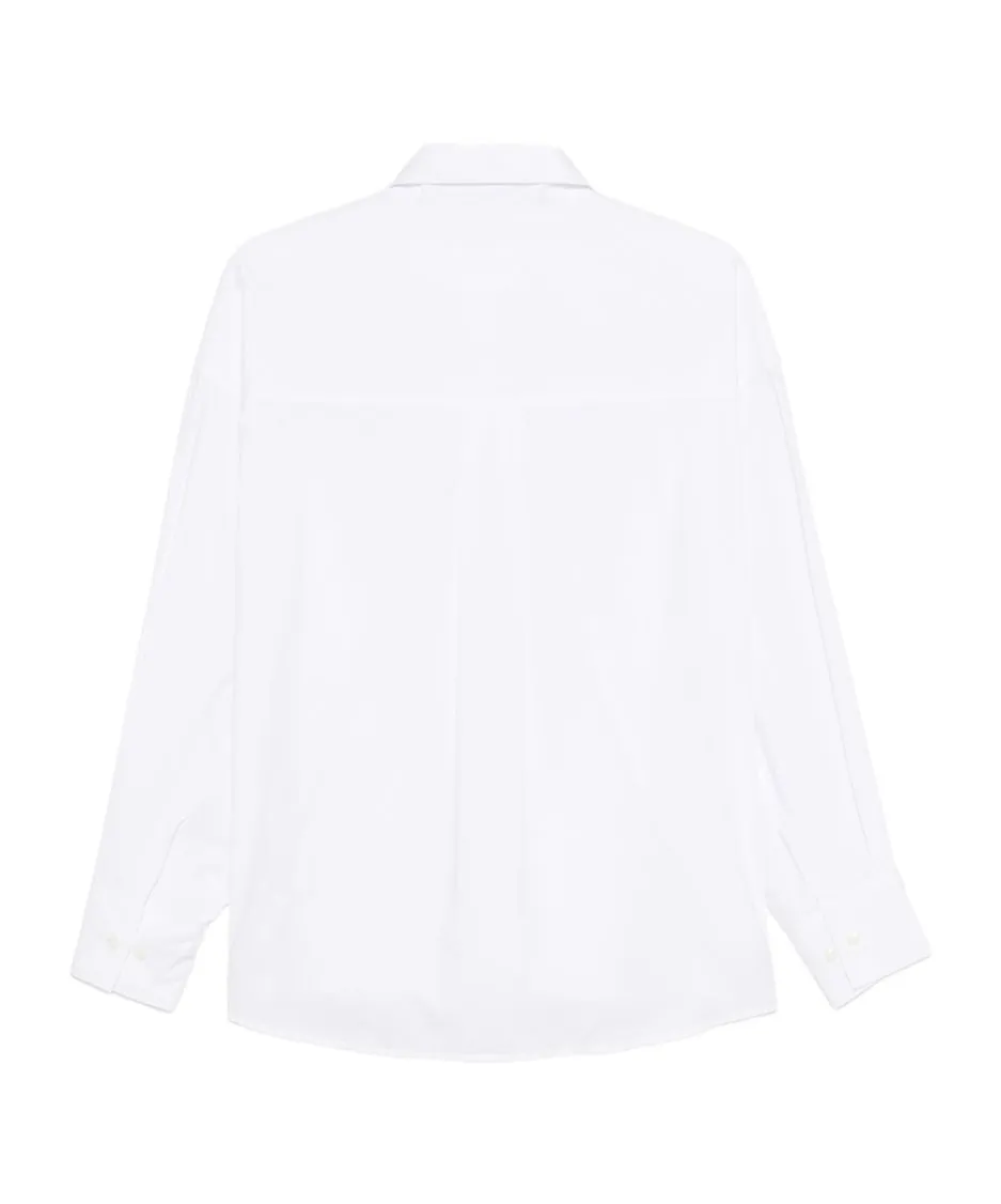 Closed Flared-Hem Long Sleeve Shirt