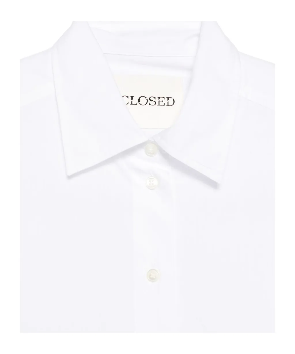 Closed Flared-Hem Long Sleeve Shirt