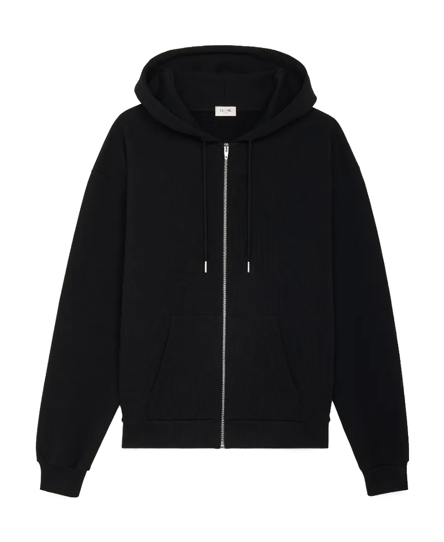 Zipped Hoodie In Cotton Fleece