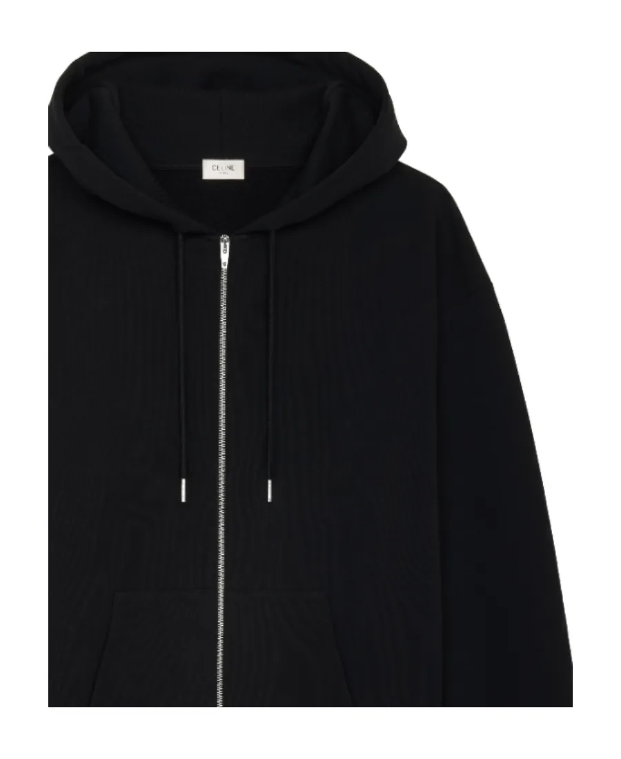 Zipped Hoodie In Cotton Fleece