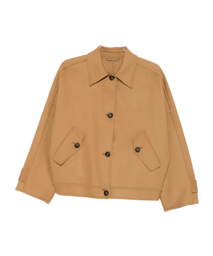 Flap-Pocket Buttoned Jacket