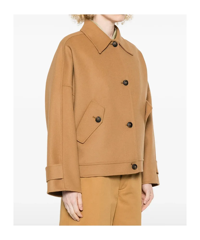 Flap-Pocket Buttoned Jacket
