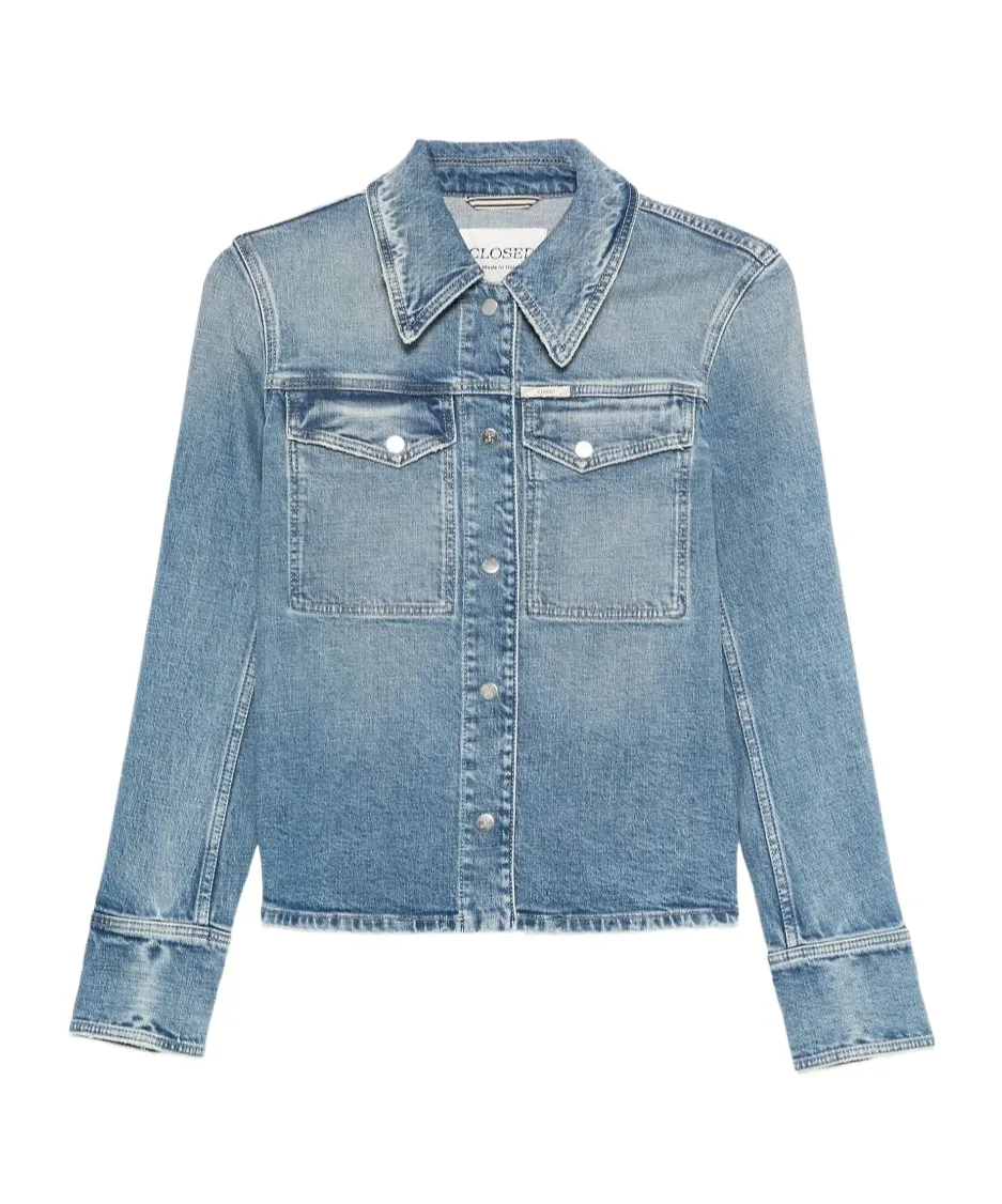 Long-Sleeved Denim Shirt