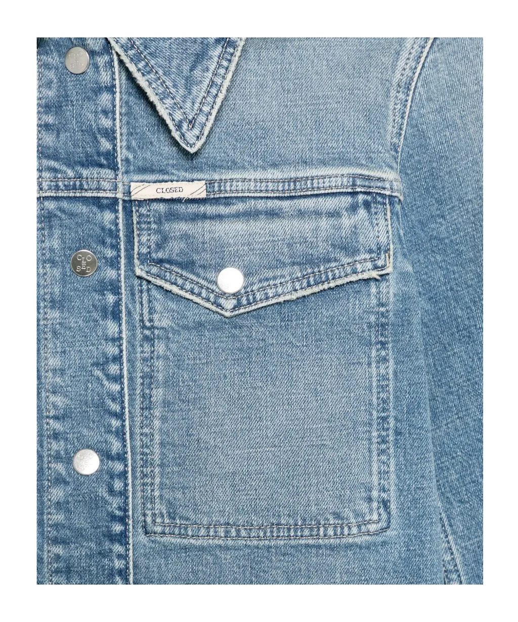 Long-Sleeved Denim Shirt