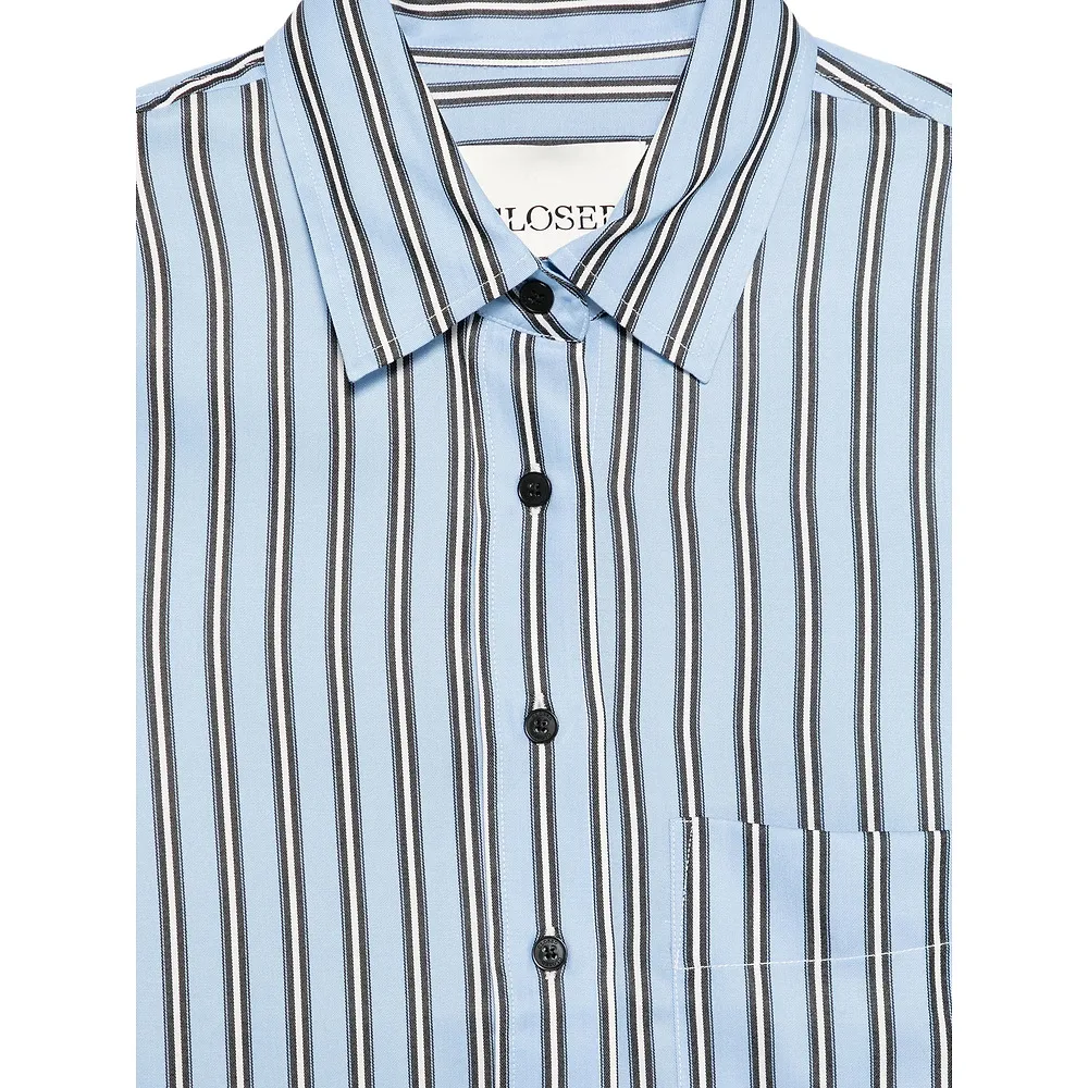 Closed Striped Long Sleeve Shirt