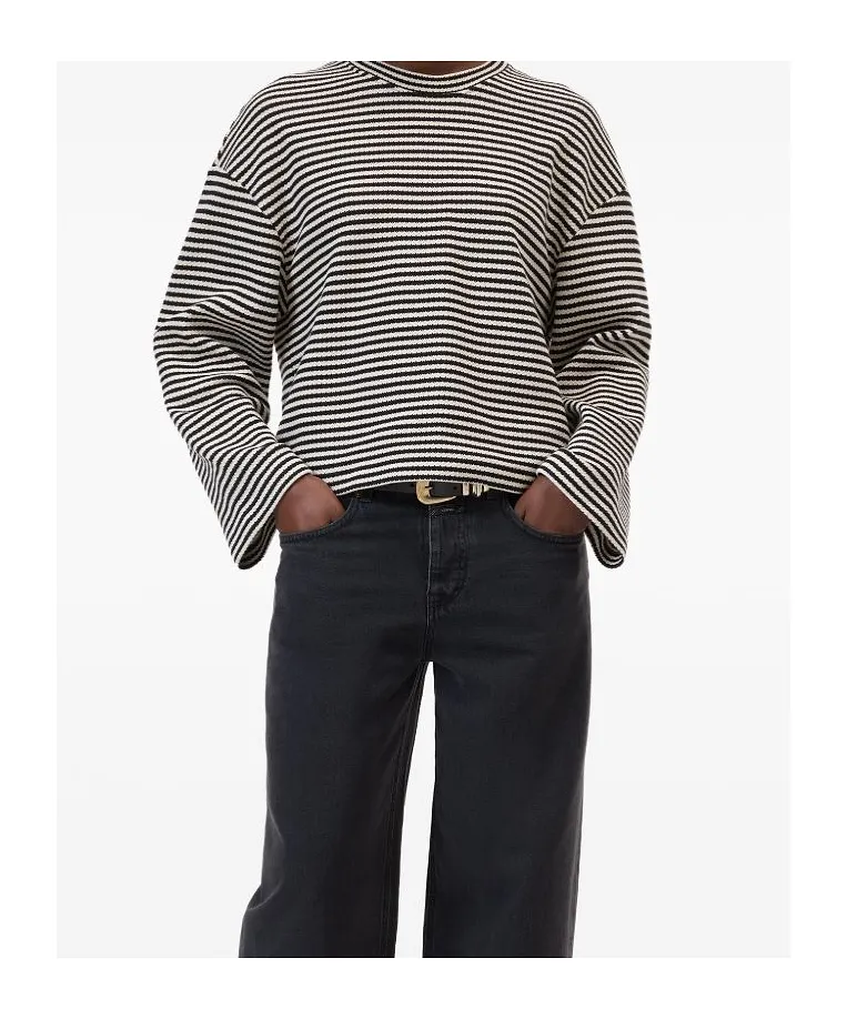 Closed Boxy Striped Knitted Sweater