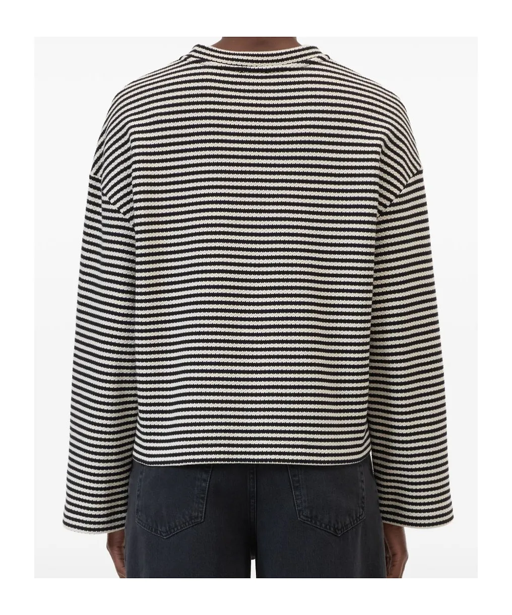 Closed Boxy Striped Knitted Sweater
