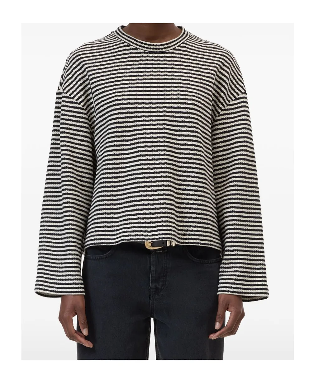 Closed Boxy Striped Knitted Sweater