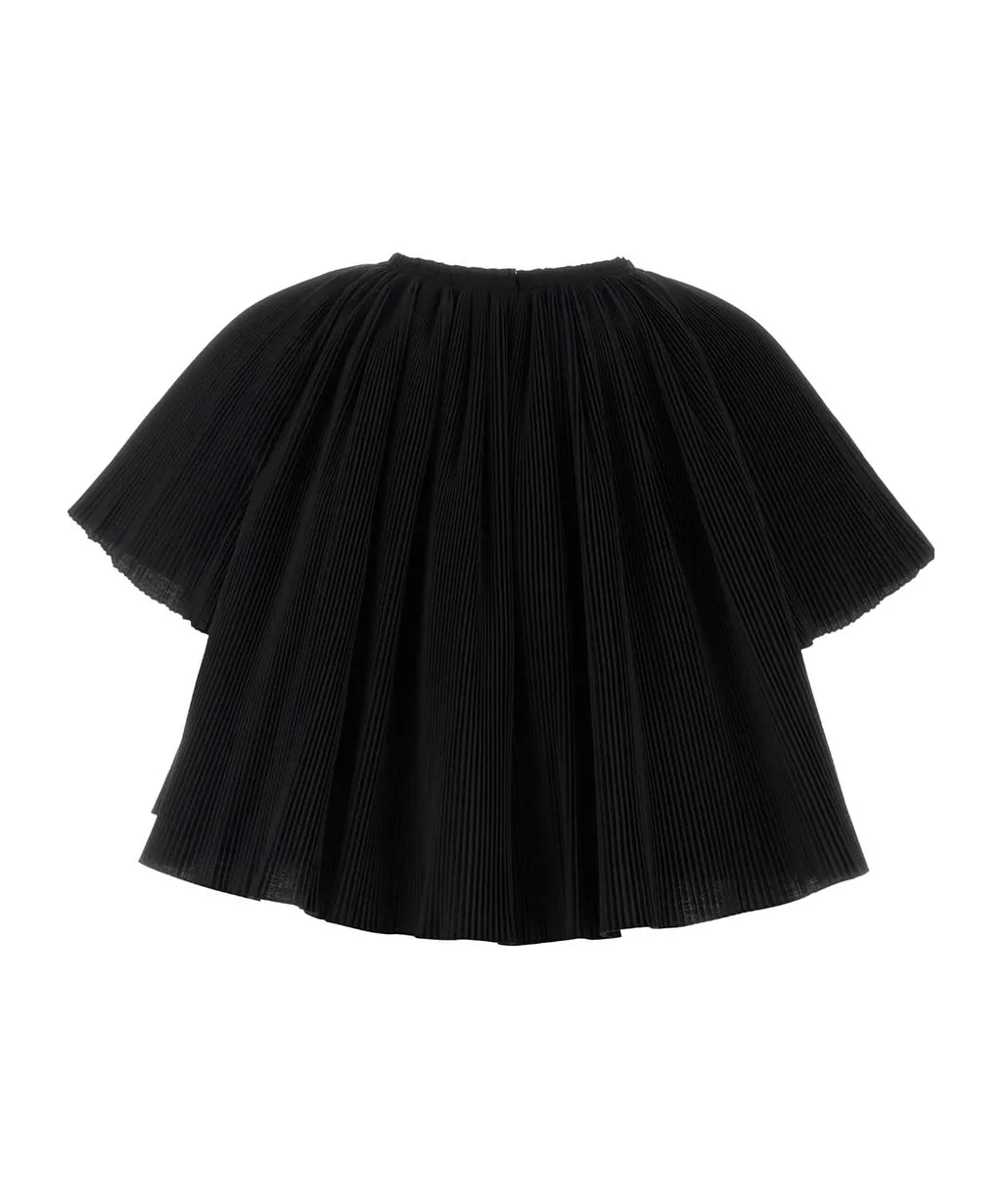 Crinkle Pleated Cape Top