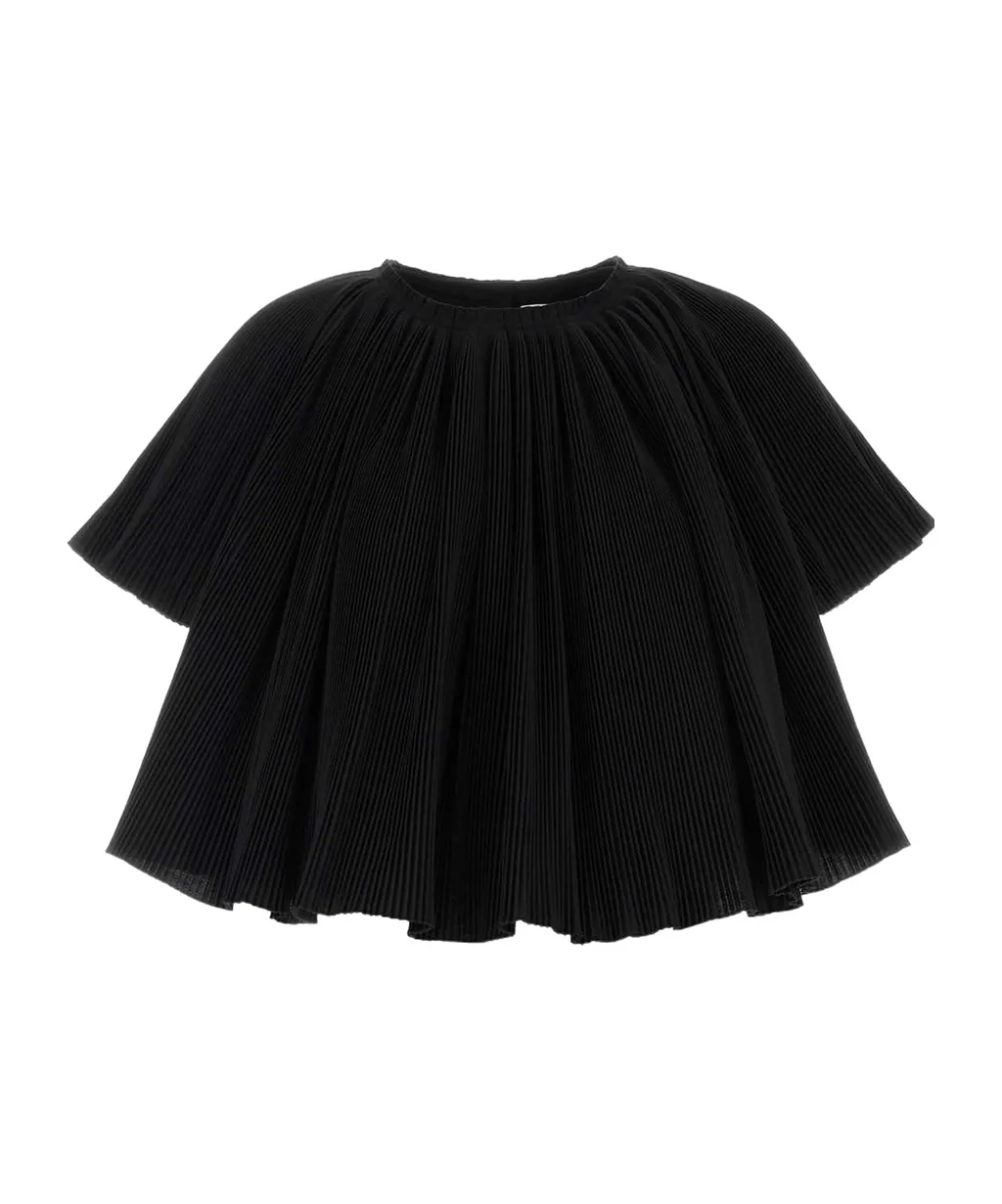 Crinkle Pleated Cape Top