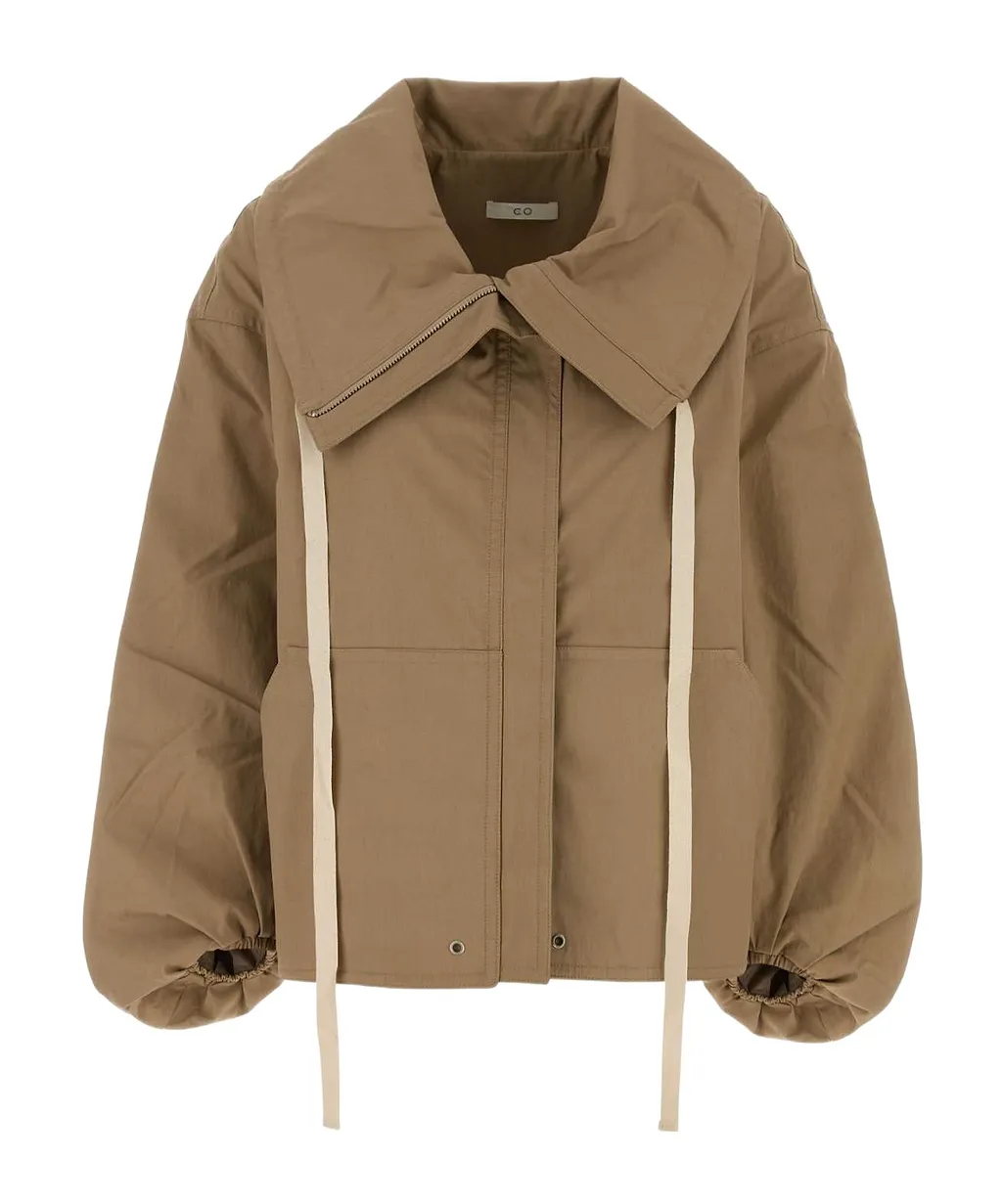 Co Rolled Collar Drawstring Jacket