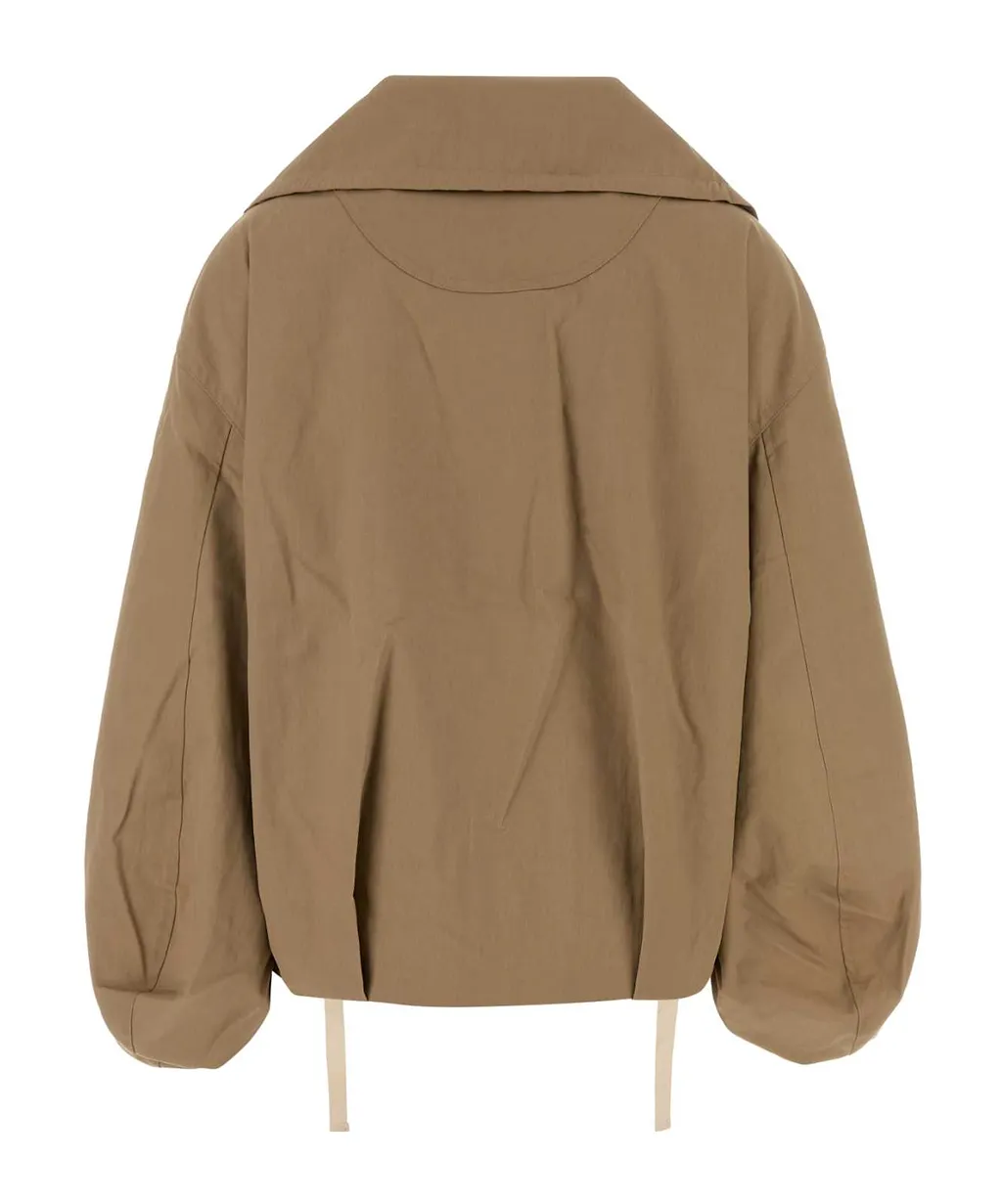 Co Rolled Collar Drawstring Jacket