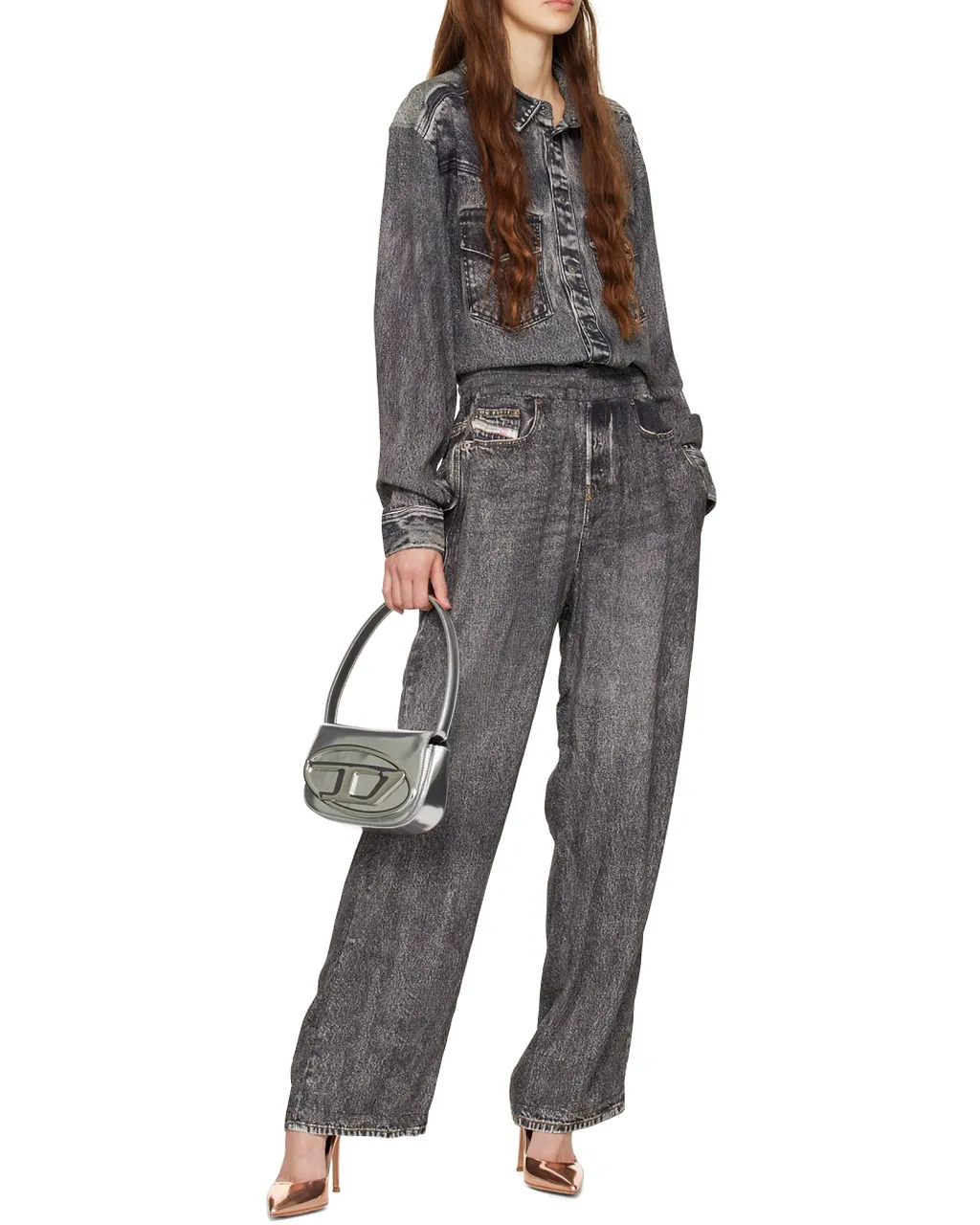 Diesel 1Dr-Iconic Mirrored Shoulder Bag