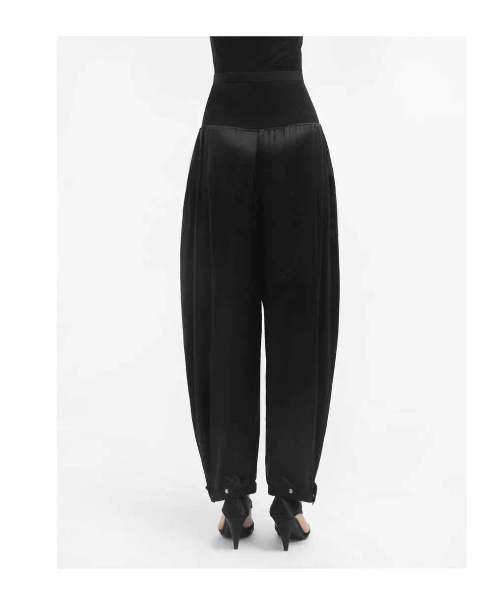 Ribbed Jogger In Silk Charmeuse