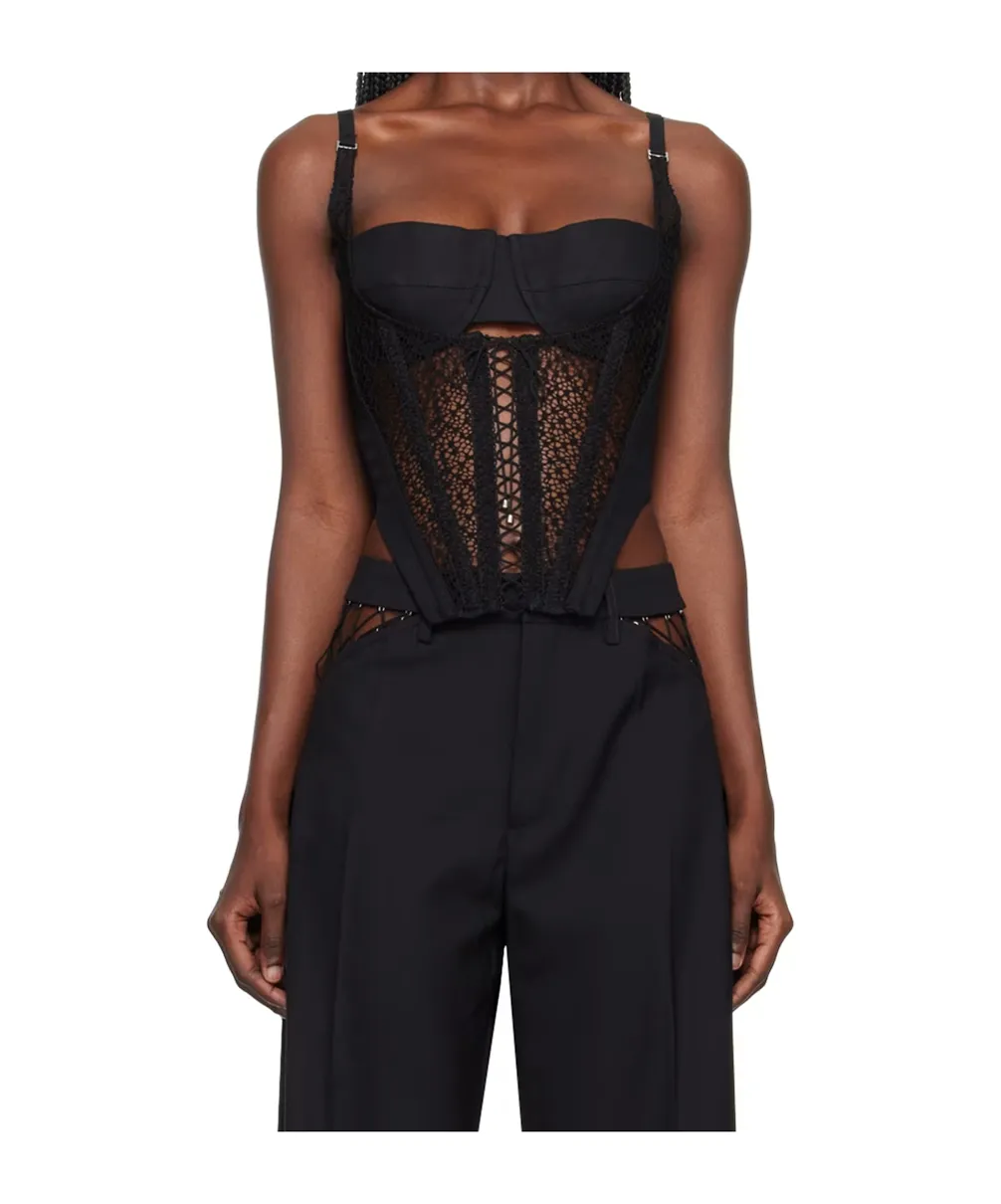 Lace-Up Corset Tank Top