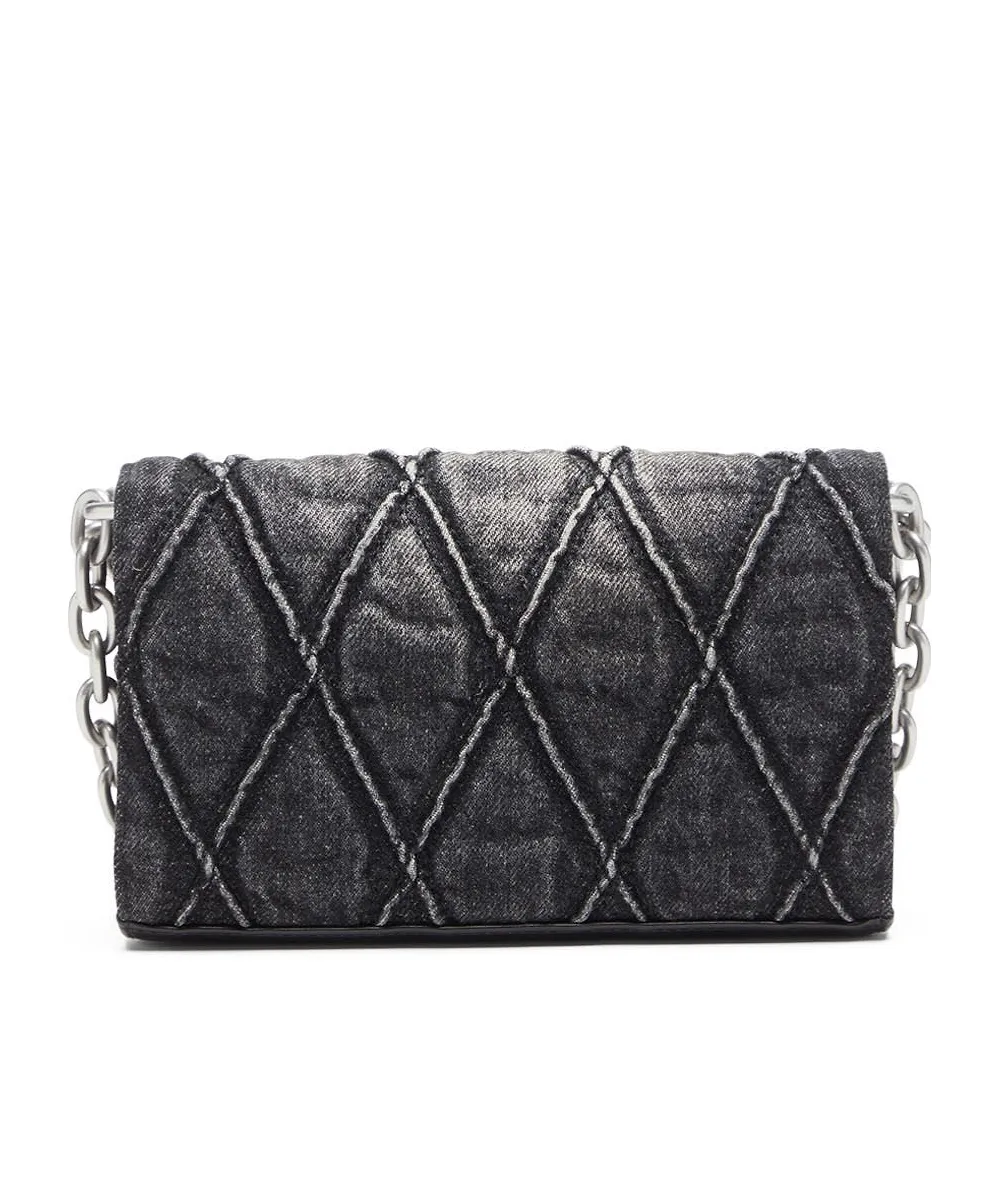 Diesel Charm-D Embellished Strap Denim Wallet