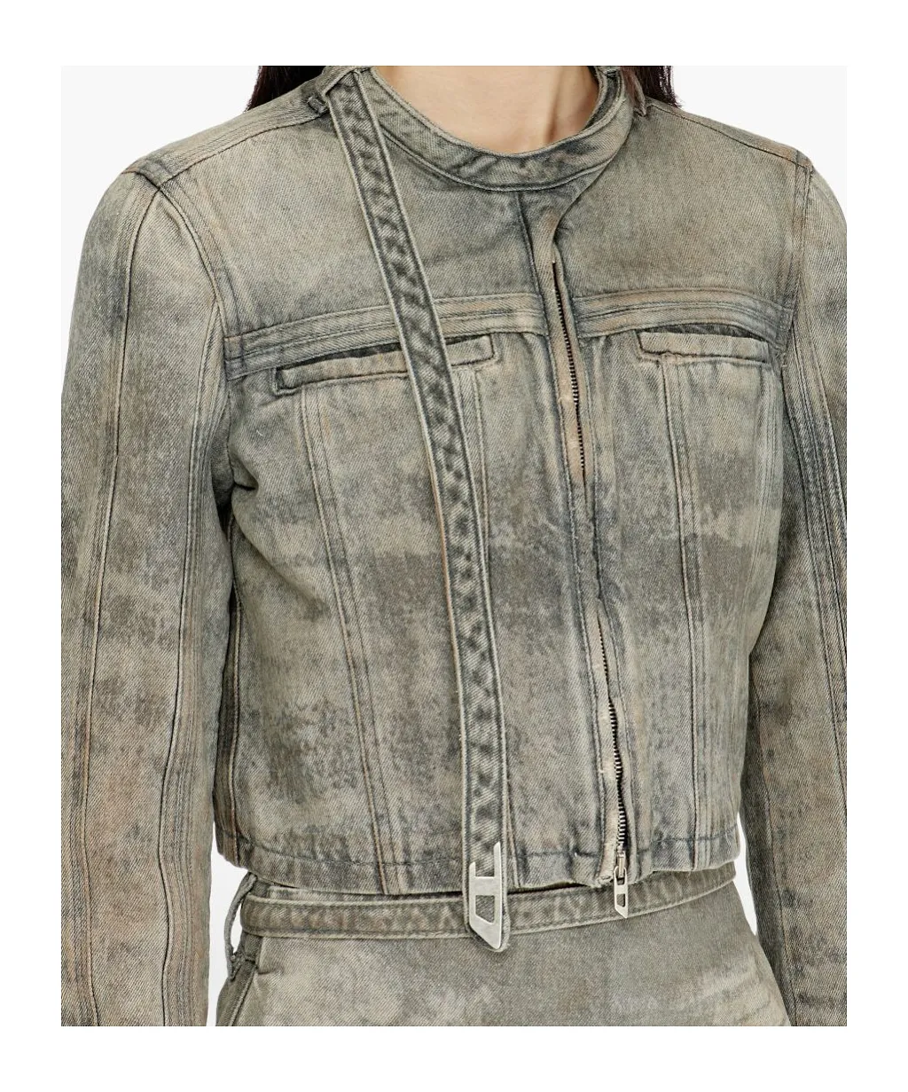 De Saphix Cropped Denim Jacket