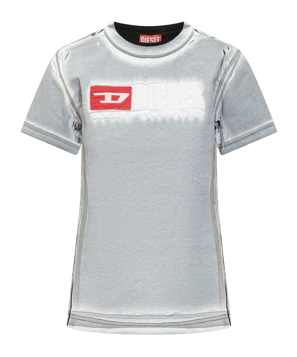 Diesel Creased-Paint Crewneck T-Shirt