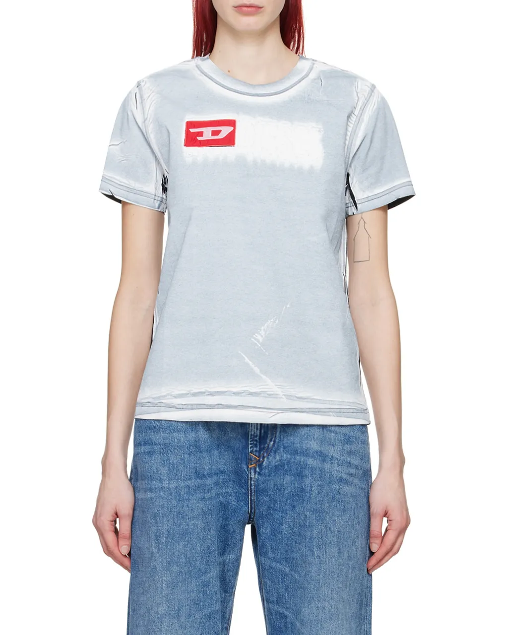 Diesel Creased-Paint Crewneck T-Shirt