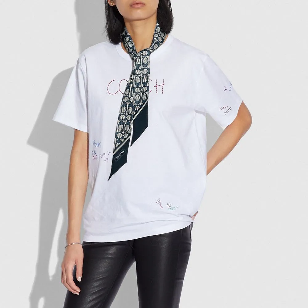 Logo Printed Silk Scarf