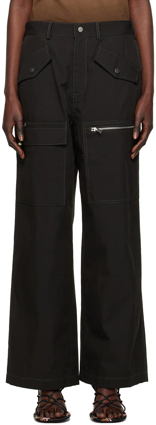 Multi-Pocket Straight-Leg Trousers