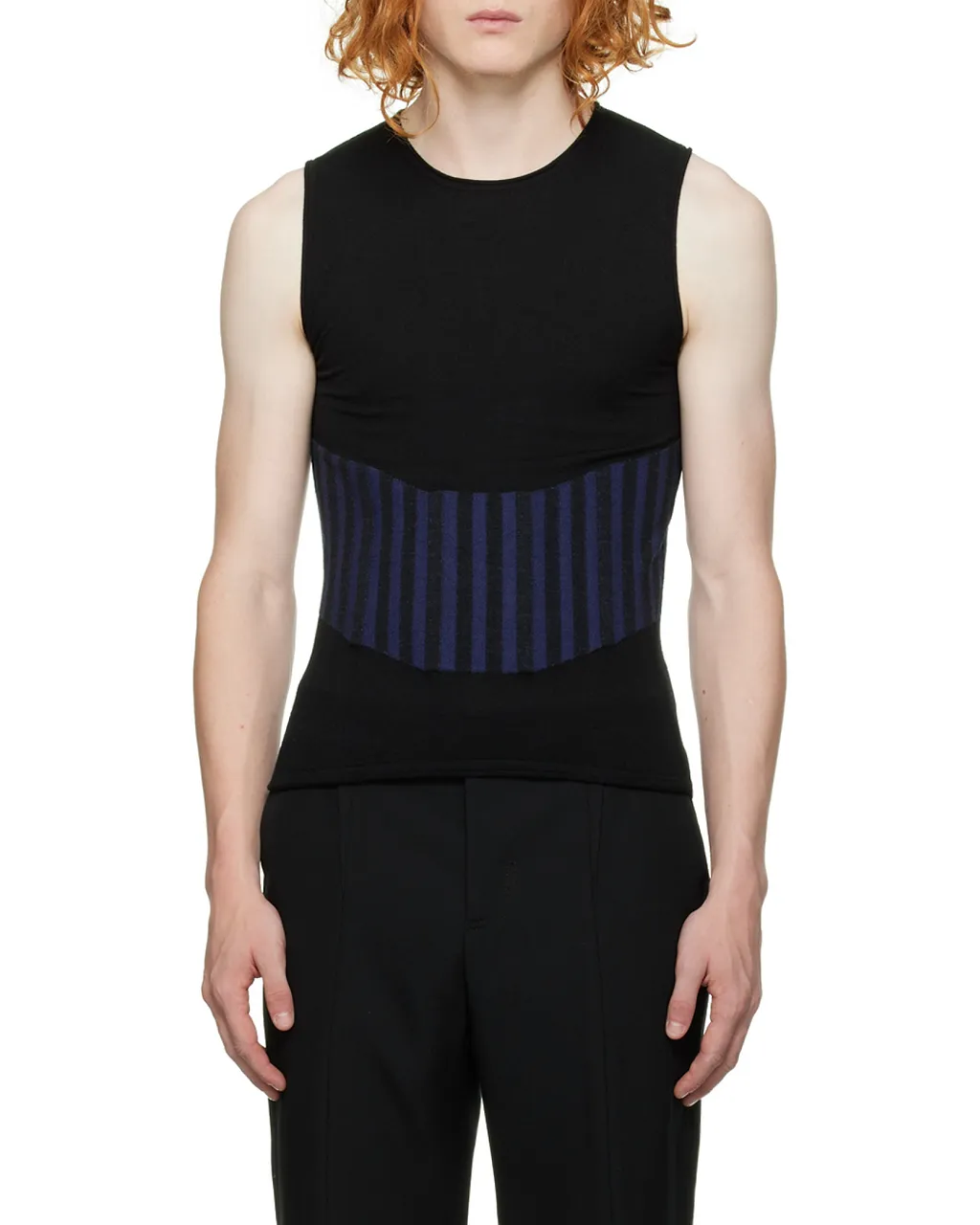 Ribbed-Detail Knit Top