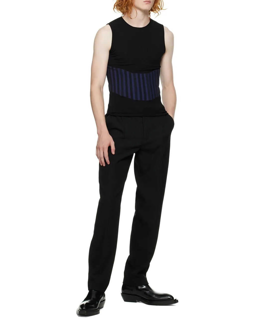 Ribbed-Detail Knit Top