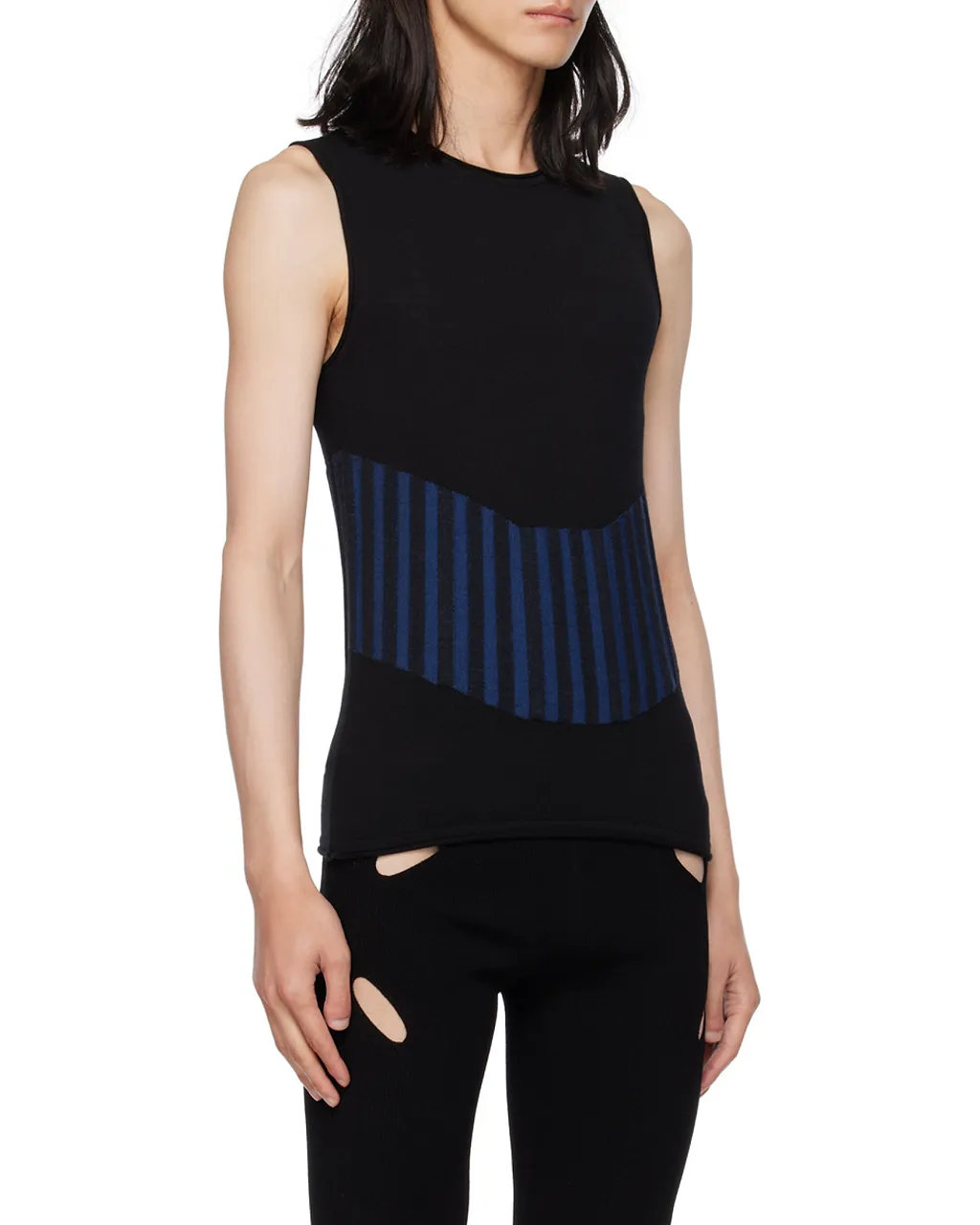 Ribbed-Detail Knit Top