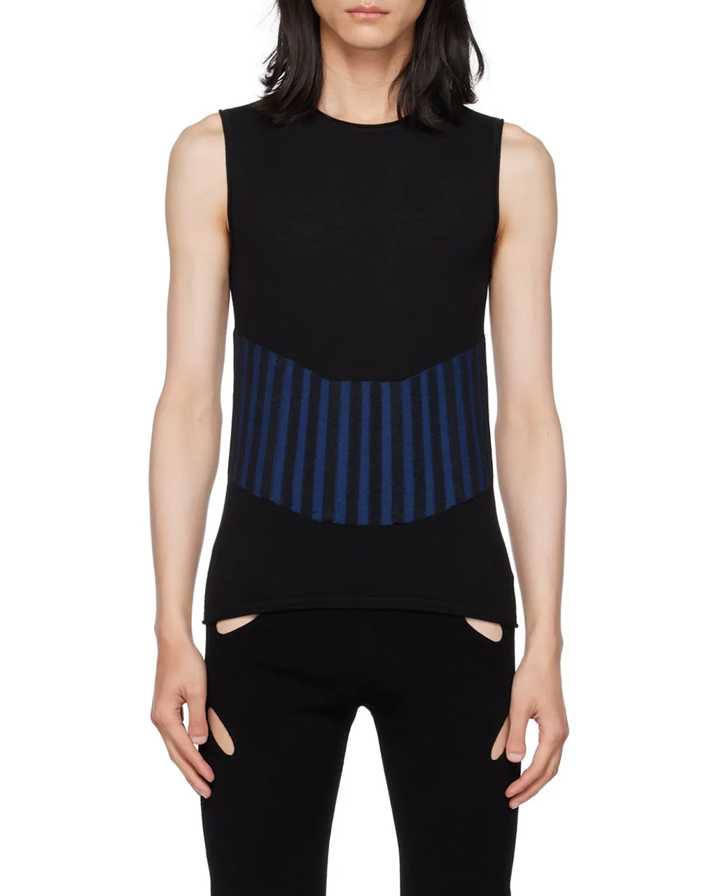 Ribbed-Detail Knit Top