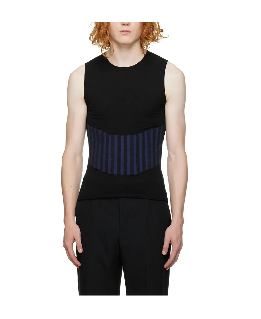 Ribbed-Detail Knit Top