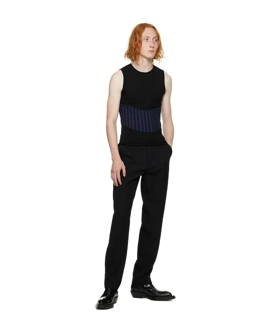 Ribbed-Detail Knit Top