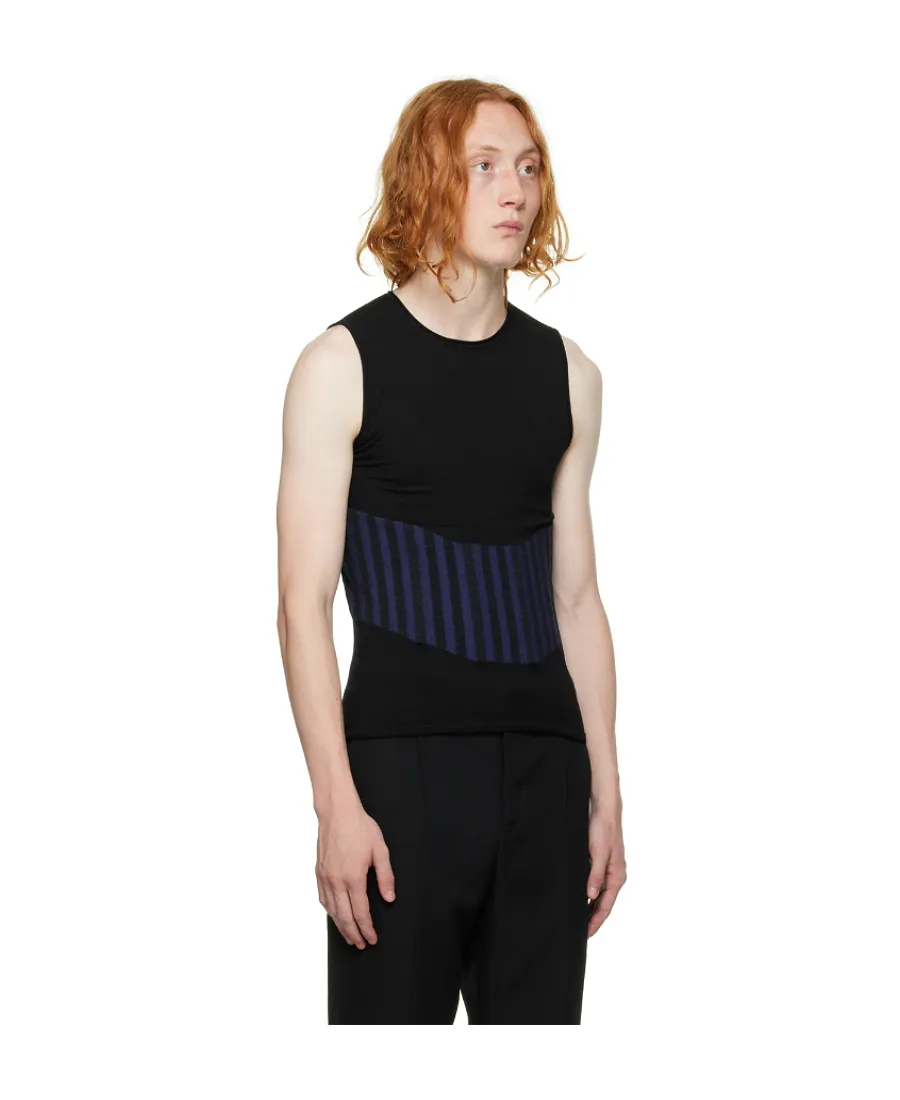 Ribbed-Detail Knit Top