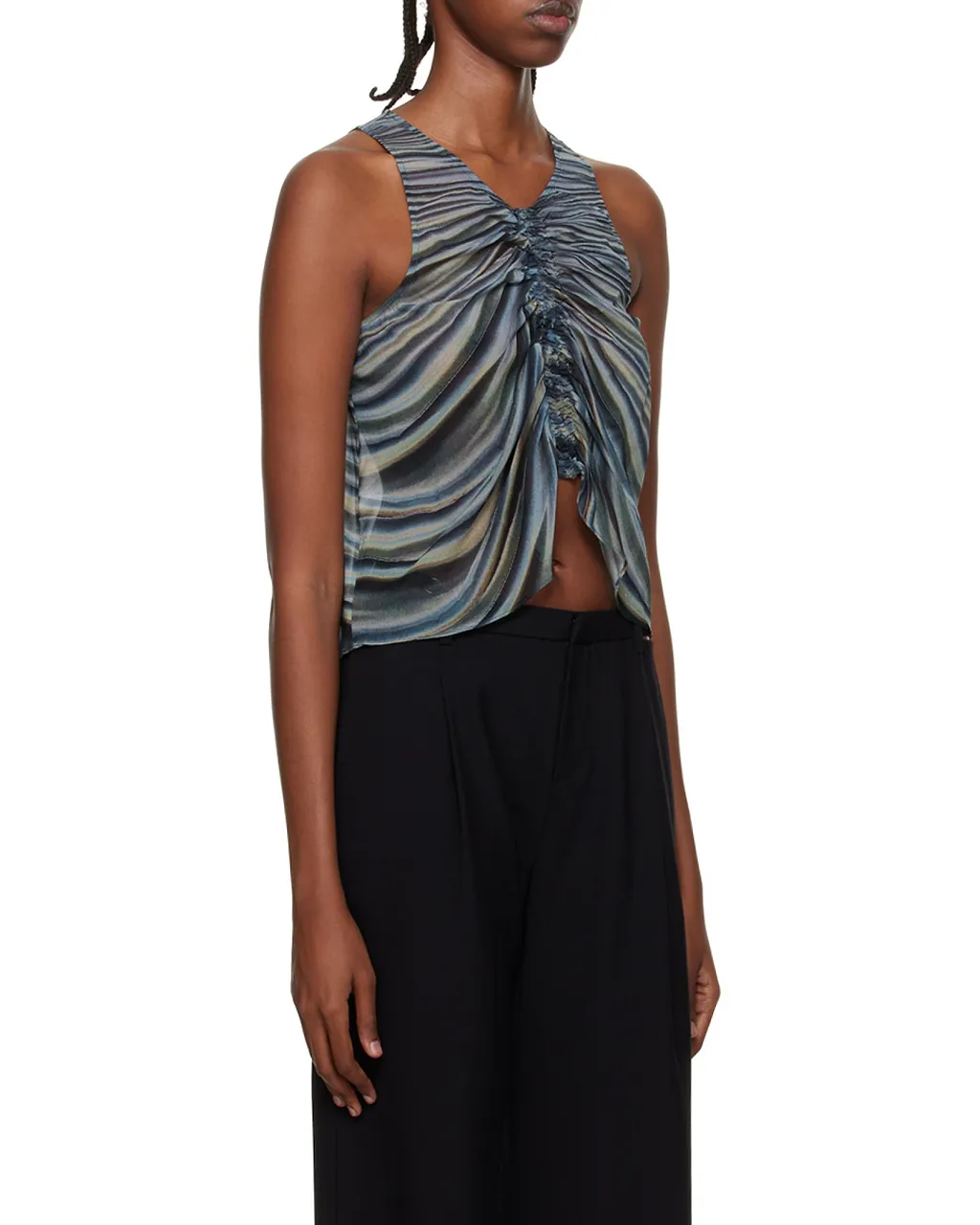 Shirred Draped Tank Top