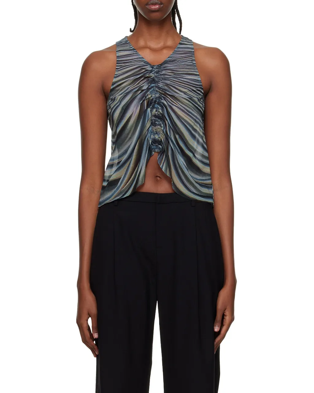 Shirred Draped Tank Top