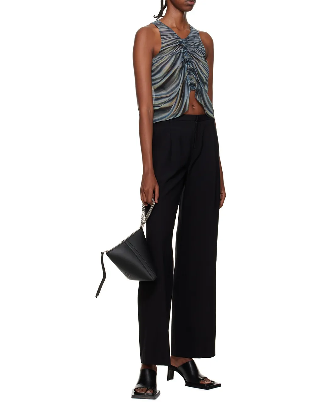 Shirred Draped Tank Top