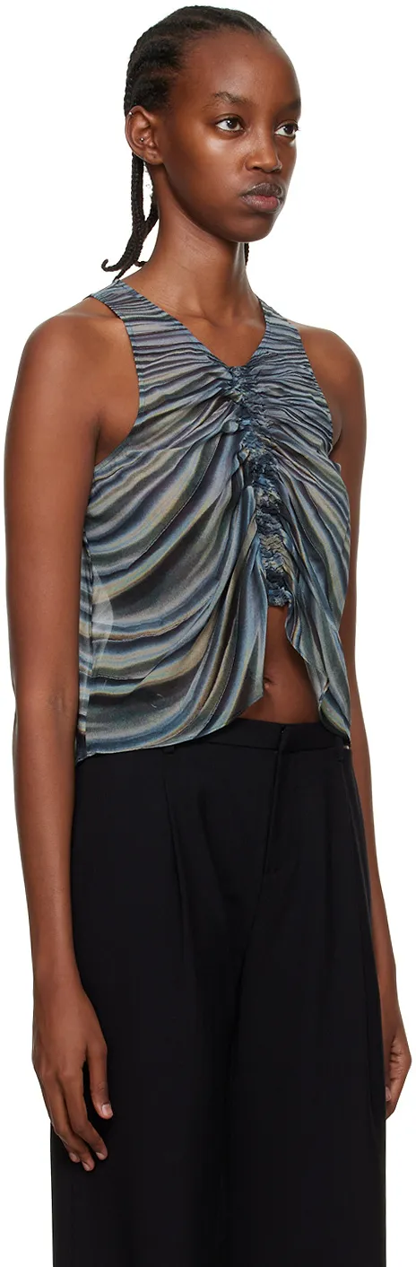 Shirred Draped Tank Top