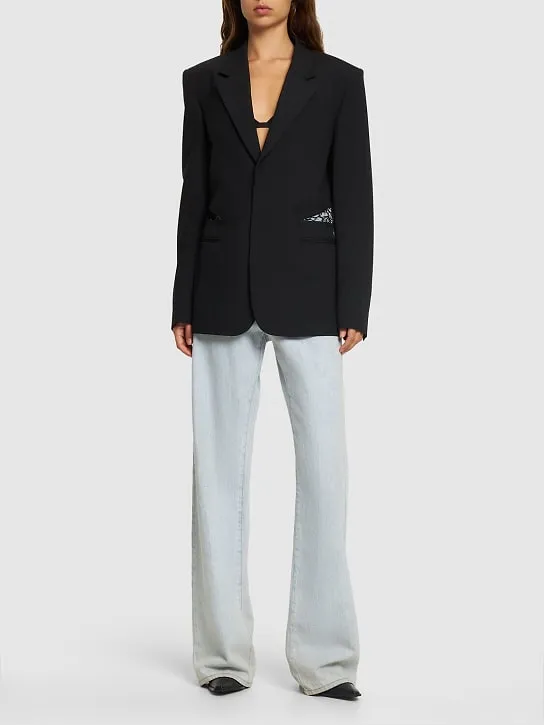 Single-Breasted Cutout Suit Jacket