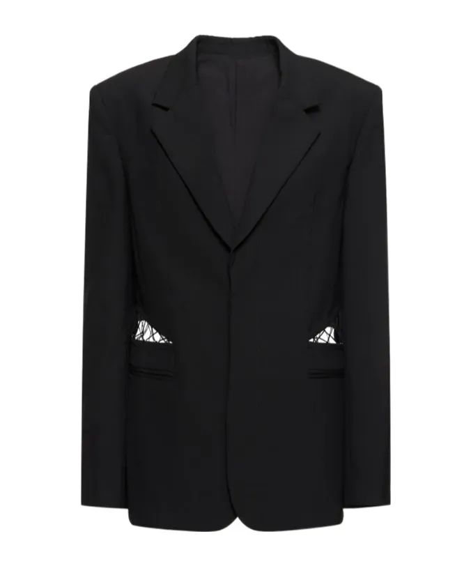Single-Breasted Cutout Suit Jacket