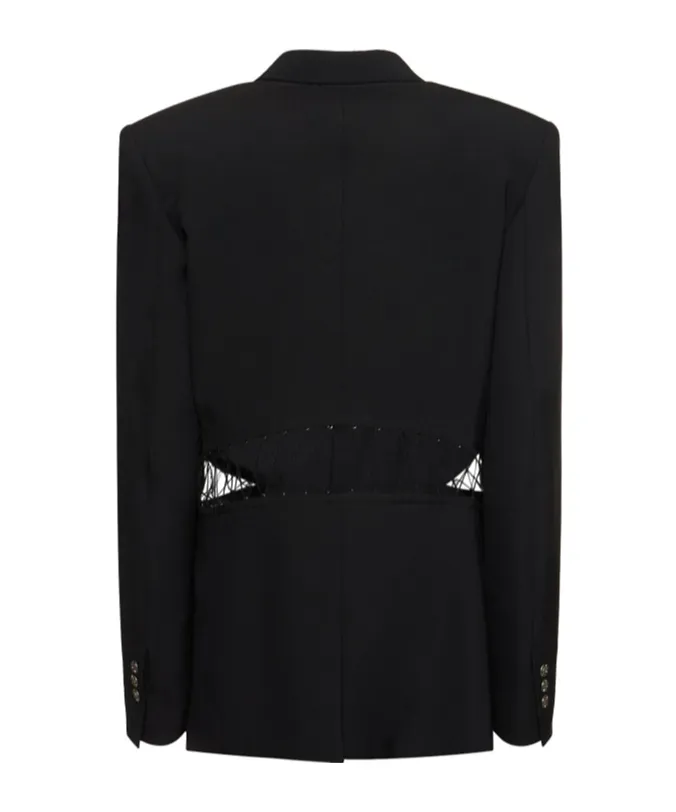 Single-Breasted Cutout Suit Jacket