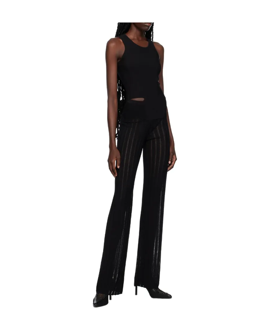 Snakeskin Semi-Sheer Trousers