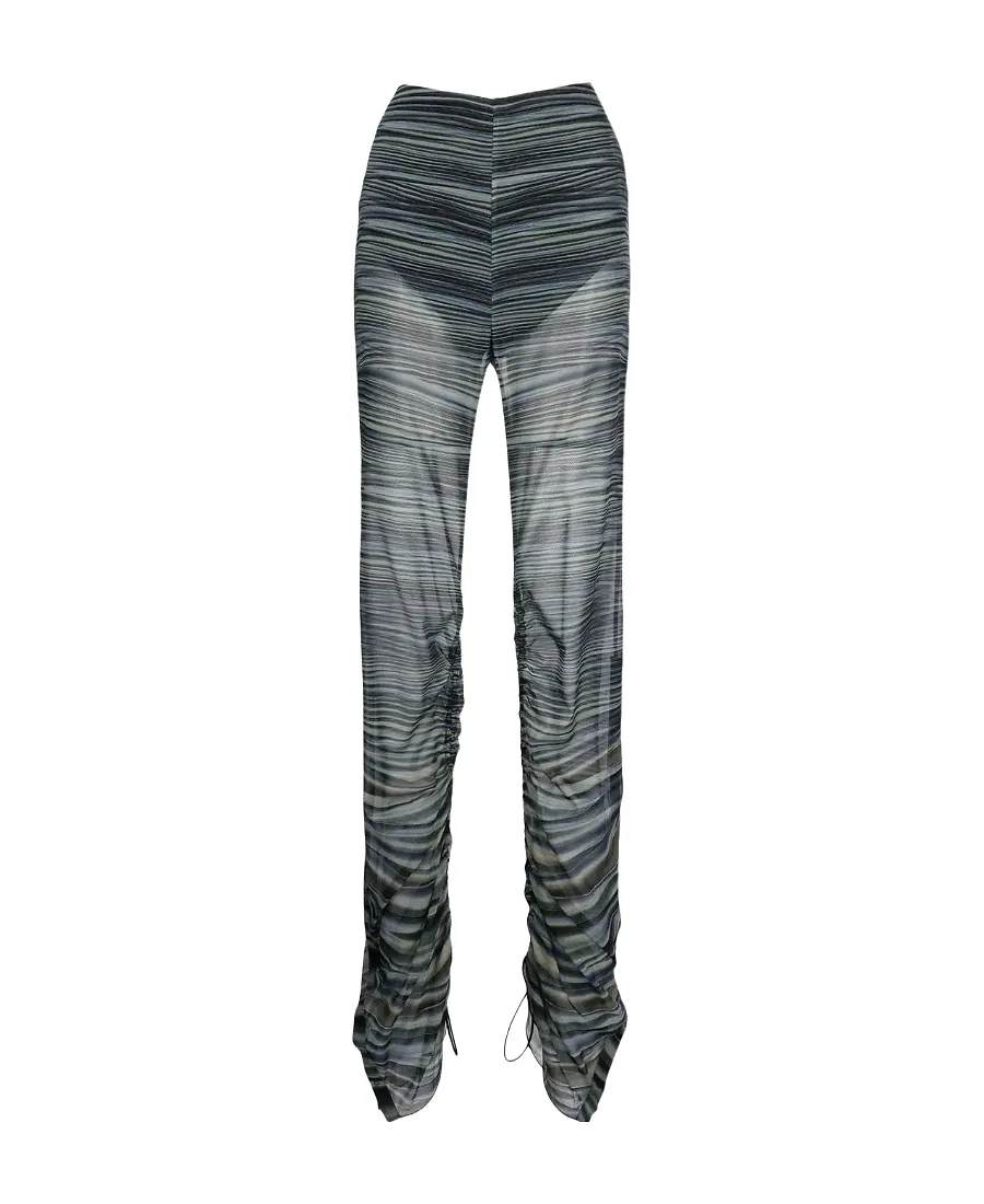Striped Semi-Sheer Trousers