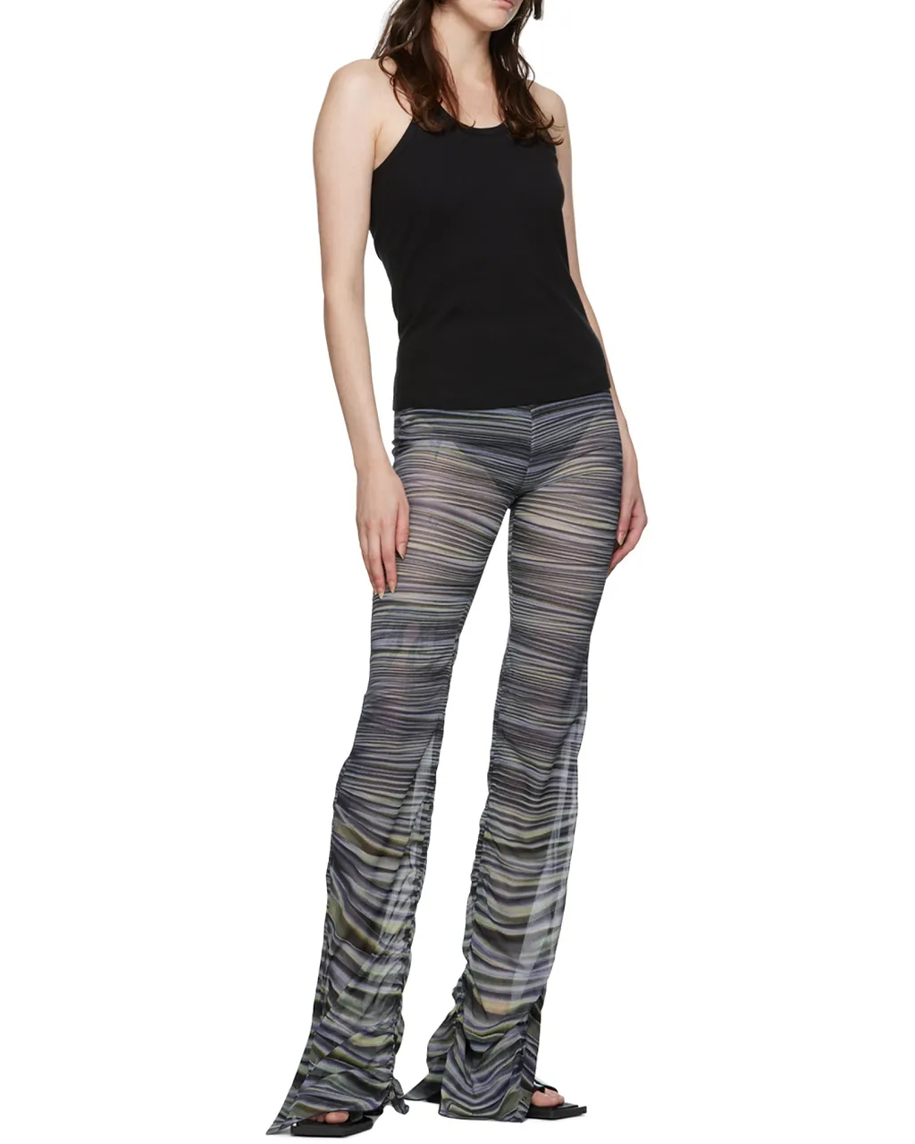 Striped Semi-Sheer Trousers