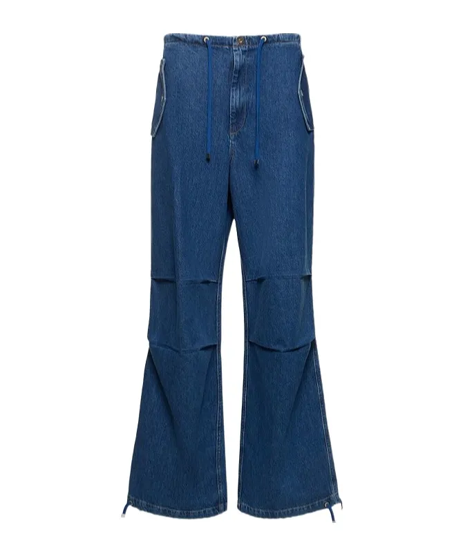 Wide-Leg Denim Trousers