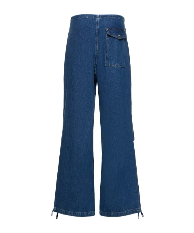Wide-Leg Denim Trousers